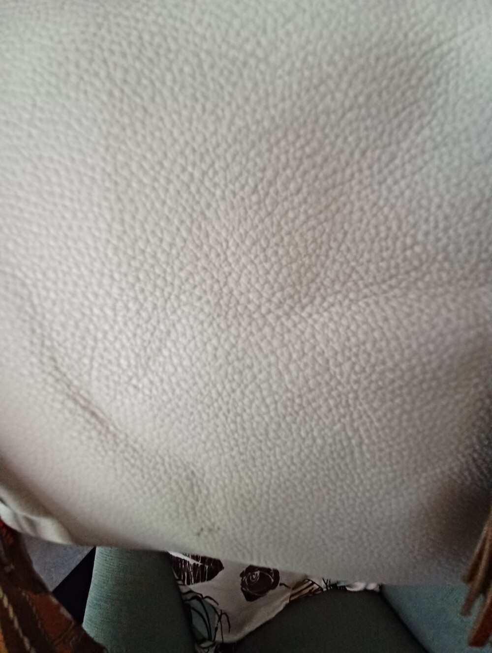 Off White and Brown Leather Tote Shoulder Bag - Picture 10 of 11